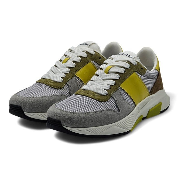 Tom Ford Jagga Sneakers - Leather-Trimmed Suede and Mesh - Gray - 6