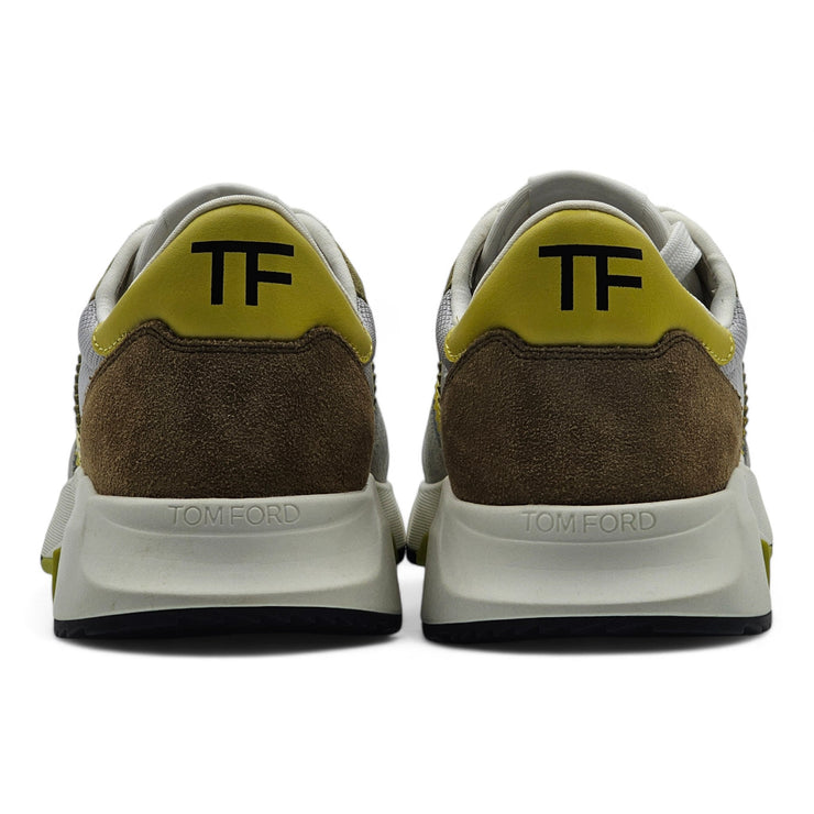 Tom Ford Jagga Sneakers - Leather-Trimmed Suede and Mesh - Gray - 6