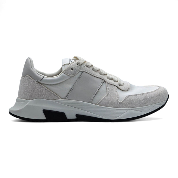 Tom Ford Jagga Sneakers - Leather-Trimmed Suede and Mesh - White - 8