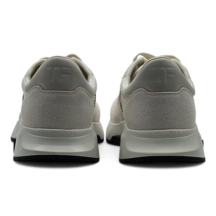 Tom Ford Jagga Sneakers - Leather-Trimmed Suede and Mesh - White - 8