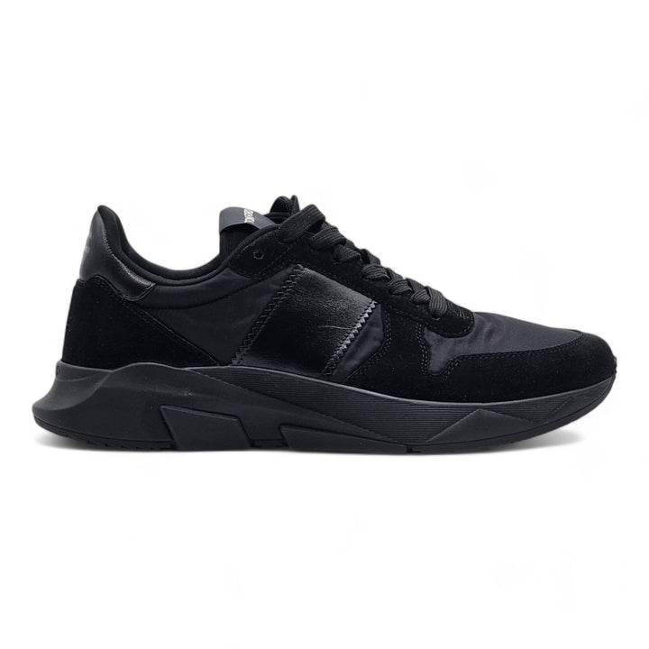 Tom Ford Jagga Sneakers - Leather-Trimmed Suede and Mesh - Black 7