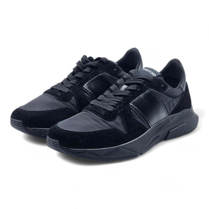Tom Ford Jagga Sneakers - Leather-Trimmed Suede and Mesh - Black 7