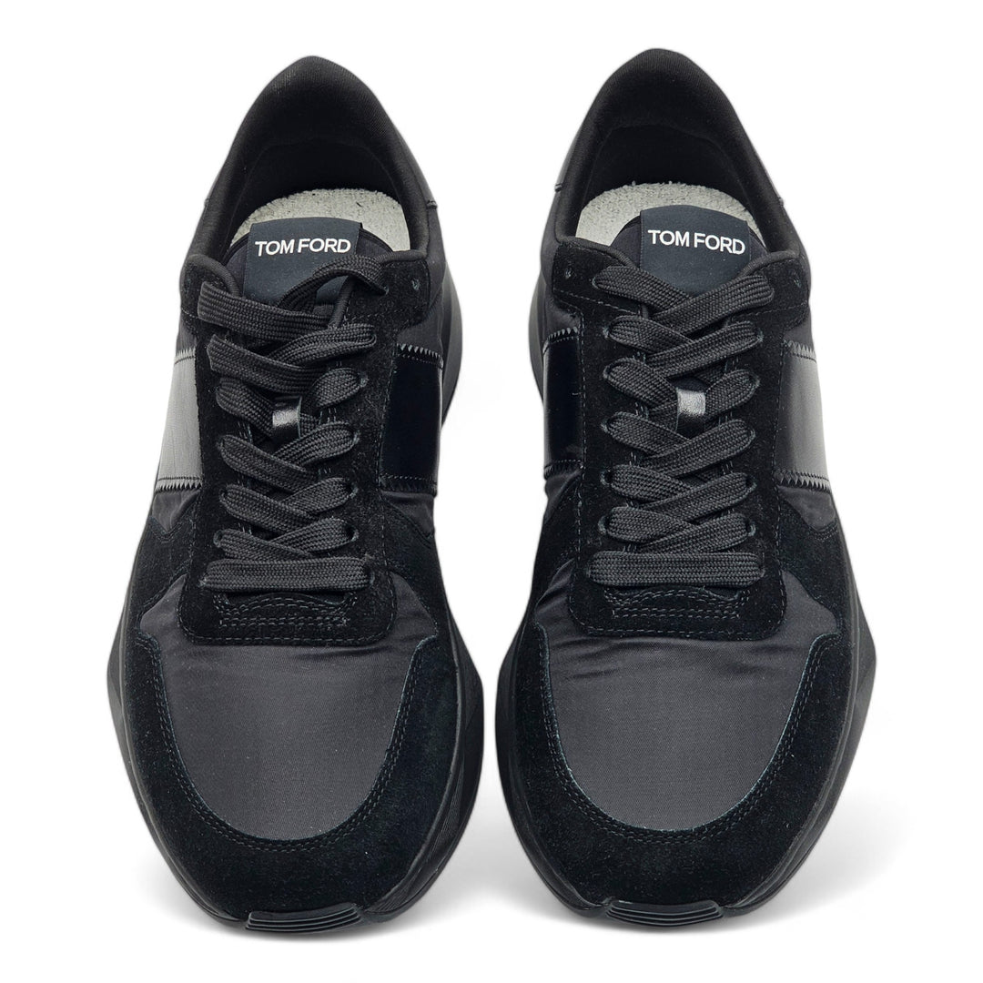 Tom Ford Jagga Sneakers - Leather-Trimmed Suede and Mesh - Black 7
