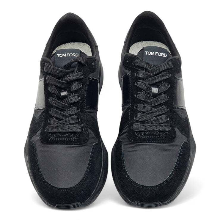 Tom Ford Jagga Sneakers - Leather-Trimmed Suede and Mesh - Black