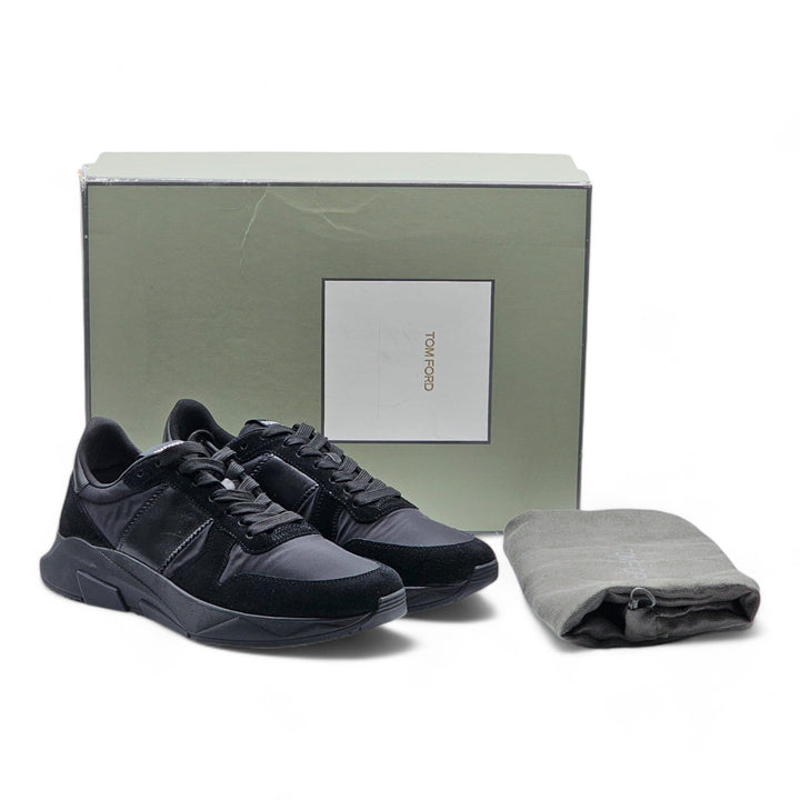 Tom Ford Jagga Sneakers - Leather-Trimmed Suede and Mesh - Black 7