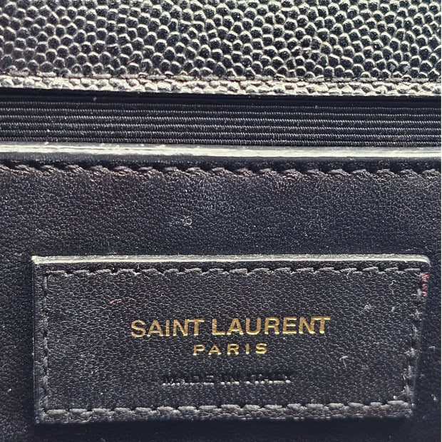 Saint Laurent Kate Grain de Poudre Small Shoulder Bag in Black