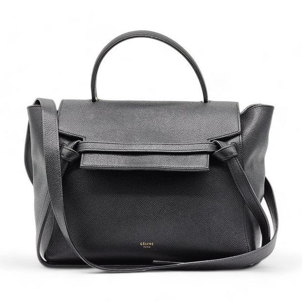 Celine Micro Belt Bag Grained Calfskin Leather in Black