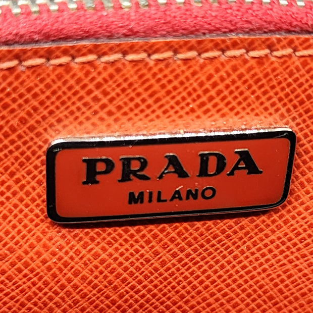 Prada Convertible Sound Bag Vernice Saffiano Leather in Red