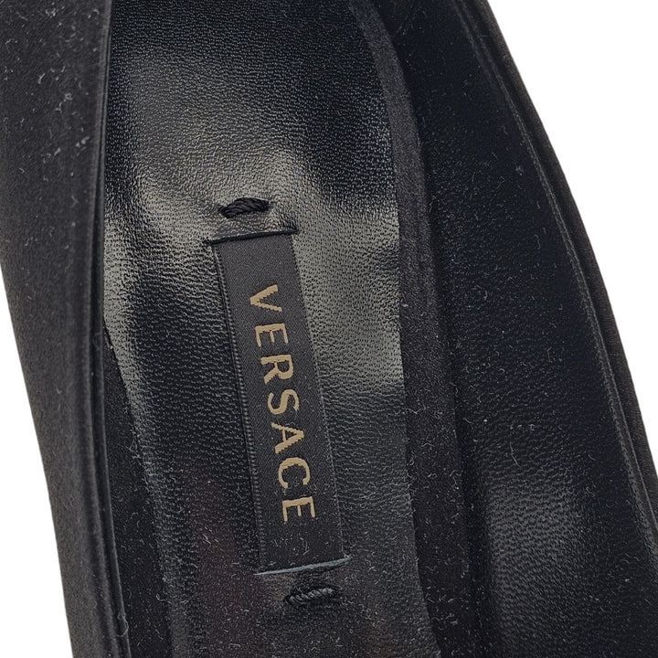 Versace Embellished Pumps 100 mm - Satin - Black - EU 36 / US 5.5