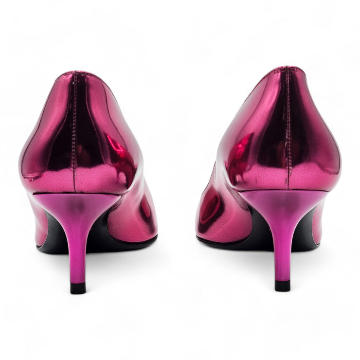 Versace Le Medusa Kitten Heel Pumps - Leather - Fuchsia Pink - 36