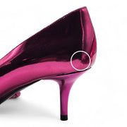 Versace Le Medusa Kitten Heel Pumps - Leather - Fuchsia Pink - 36