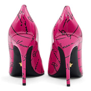 Versace Logo Signature 100 mm Pumps - Patent Leather - Pink - 37.5