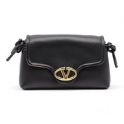 Valentino Mini VLOGO East/West Shoulder Bag - Leather - Black