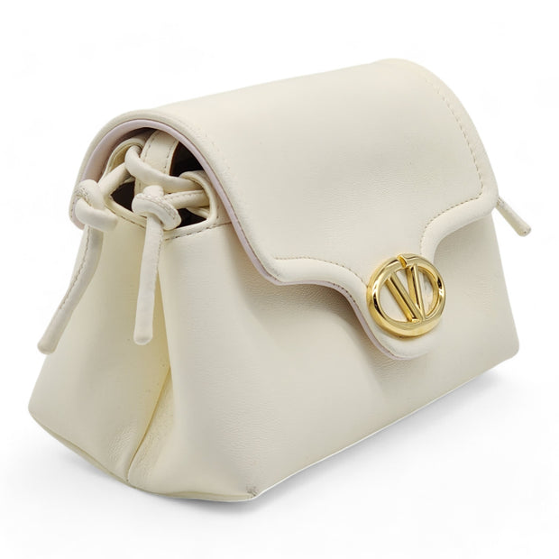 Valentino Mini VLOGO East/West Shoulder Bag - Leather - Ivory