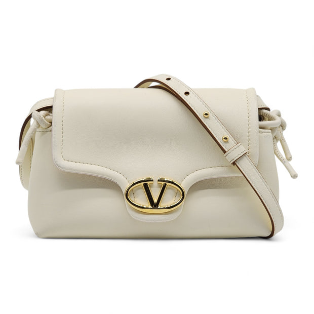 Valentino Mini VLOGO East/West Shoulder Bag - Leather - Ivory