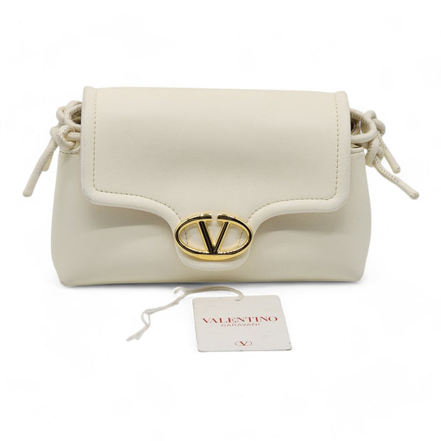 Valentino Mini VLOGO East/West Shoulder Bag - Leather - Ivory