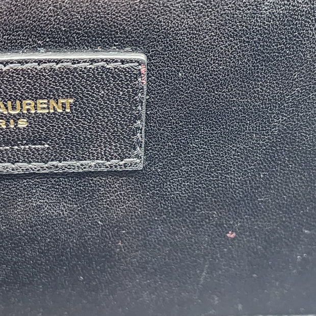 Saint Laurent Kate Grain de Poudre Small Shoulder Bag in Black