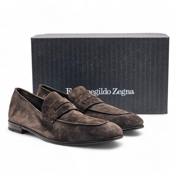 Zegna L'Asola Penny Loafers - Suede - Brown