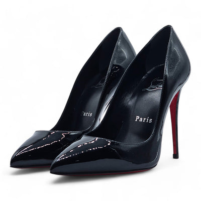 Christian Louboutin Kate 100mm Pumps - Patent Leather - Black 36