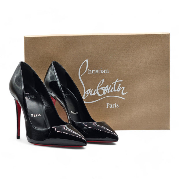 Christian Louboutin Kate 100mm Pumps - Patent Leather - Black 36