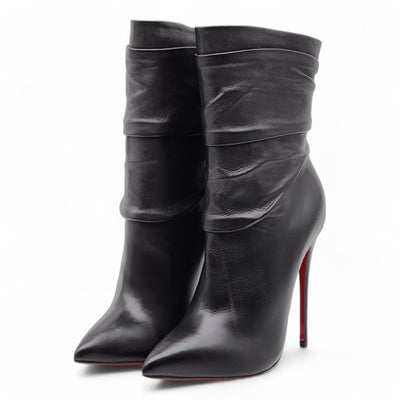 Christian Louboutin Ishtar 120mm Stiletto Boots - Leather - Black 36.5