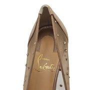 Christian Louboutin Very Strass Peep Pumps 120mm - Net - Nude