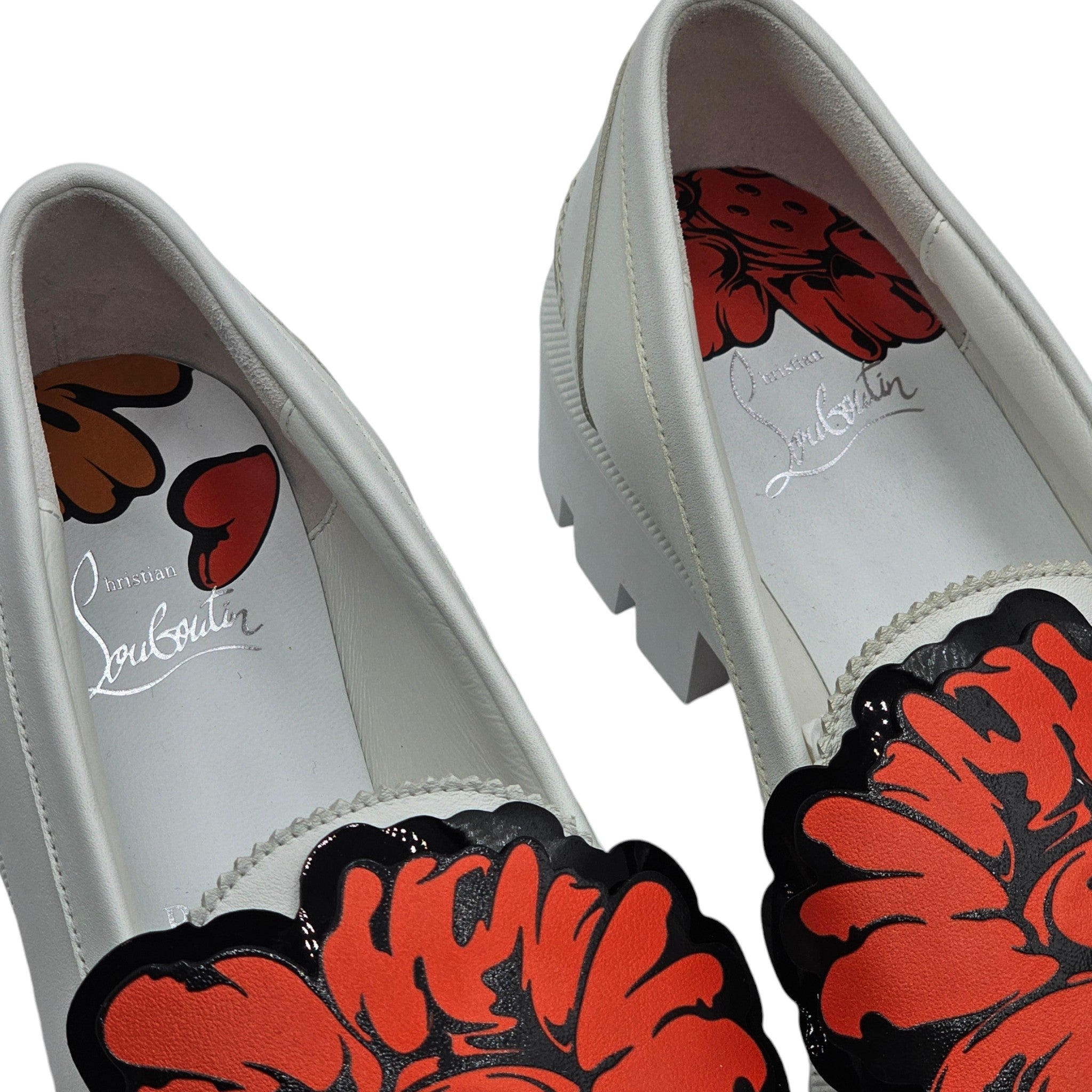 Christian Louboutin x Shun Sudo Button Flower Moc Toe Lug Leather