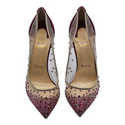 Christian Louboutin Follies Strass Crystal Pumps - Mesh and Leather - Nude 35.5