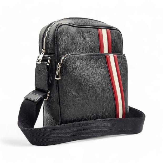 Bally Striped Cosmy Crossbody Bag - Leather - Black