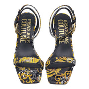 Versace Jeans Couture Fiona Heeled Sandals - Black & Gold 38