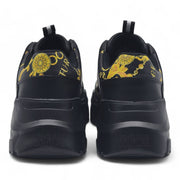 Versace Jeans Chain Couture Speedtrack Sneakers - Leather - Black & Gold 41