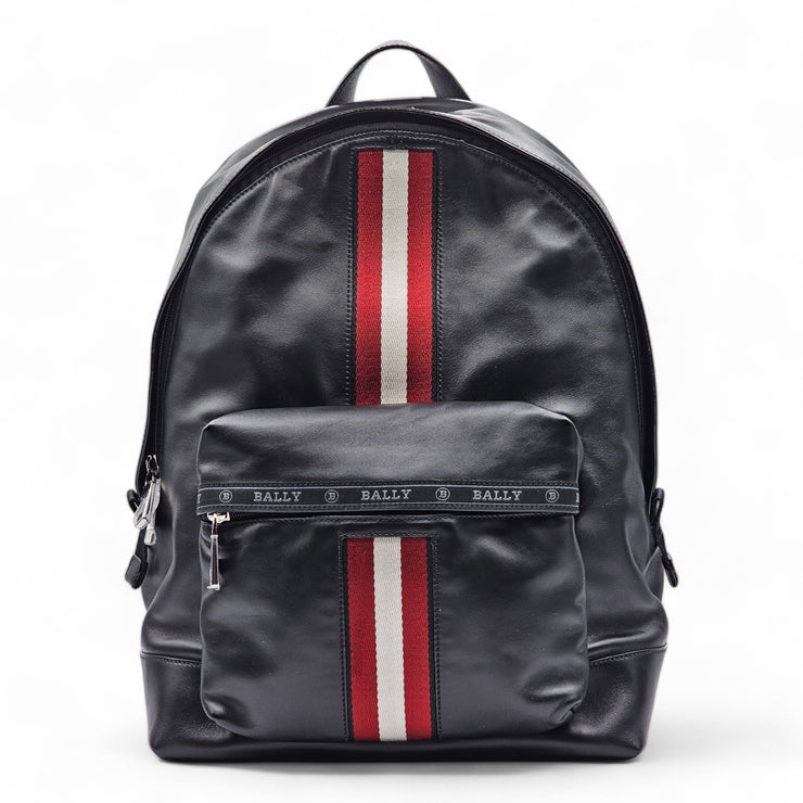 Bally Striped Harper Backpack - Leather - Black