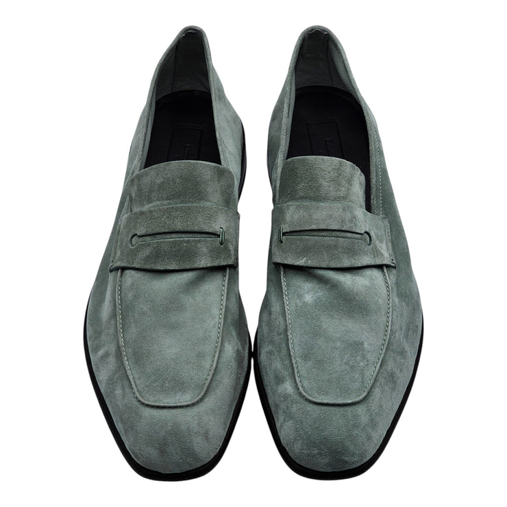 Zegna L'Asola Penny Loafers - Suede - Green 10US