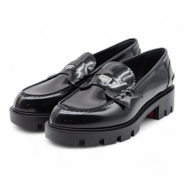 Christian Louboutin Penny Lug Loafers - Leather - Black - 38