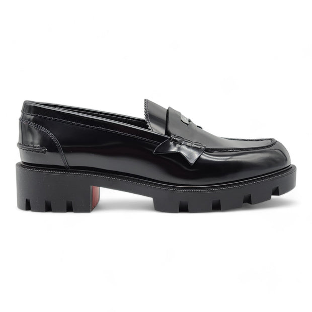 Christian Louboutin Penny Lug Loafers - Leather - Black - 38