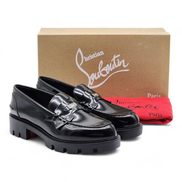 Christian Louboutin Penny Lug Loafers - Leather - Black - 38