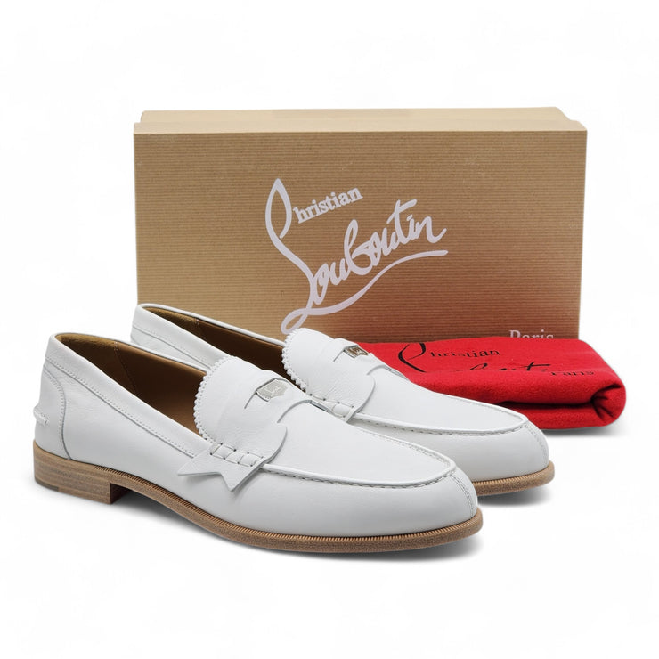 Christian Louboutin Penny Loafers - Leather - White - 42.5