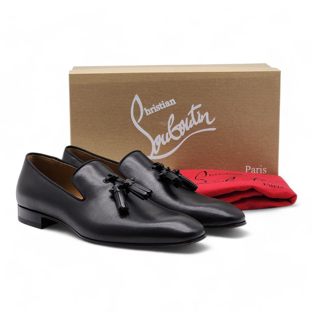 Christian Louboutin Dandelion Tassel Tuxedo Loafers - Leather - Black - 40