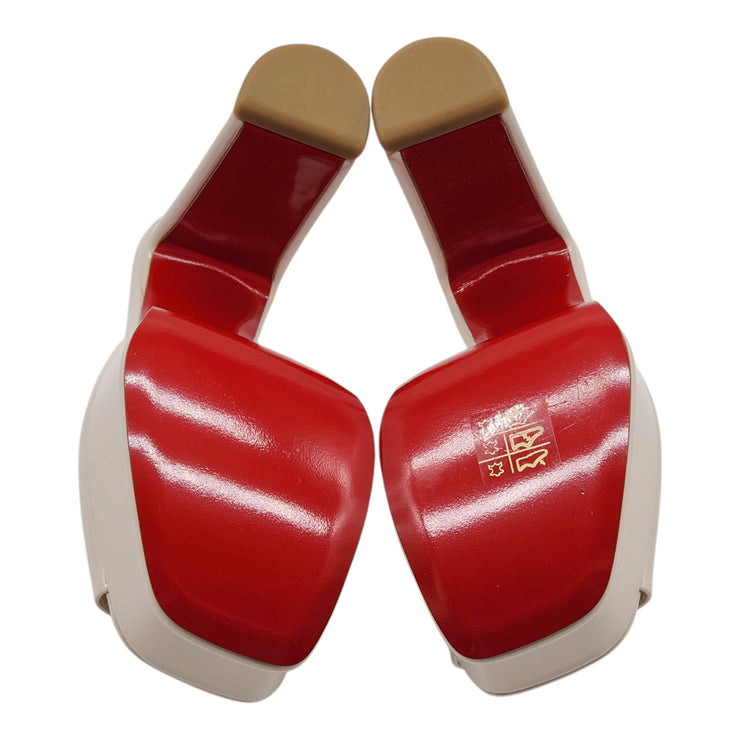 Christian Louboutin Amali Alta Platform Mules 130mm - Patent Leather - Cream - 37