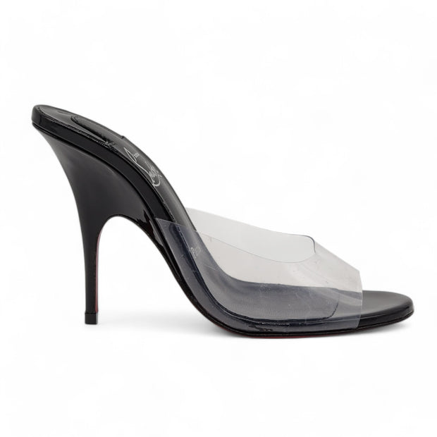 Christian Louboutin Just Arch Mules 100mm - PVC and Patent Leather - Black - 37