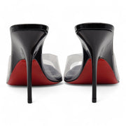 Christian Louboutin Just Arch Mules 100mm - PVC and Patent Leather - Black - 37