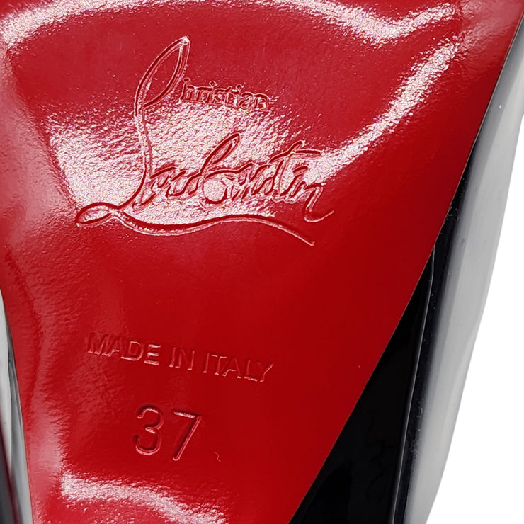 Christian Louboutin Just Arch Mules 100mm - PVC and Patent Leather - Black - 37