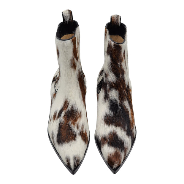 Christian Louboutin Cheliviss Low Boots - Hair-on Calf 'Meuh' - Brown and White - 39