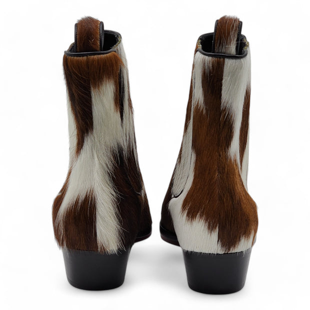 Christian Louboutin Cheliviss Low Boots - Hair-on Calf 'Meuh' - Brown and White - 40