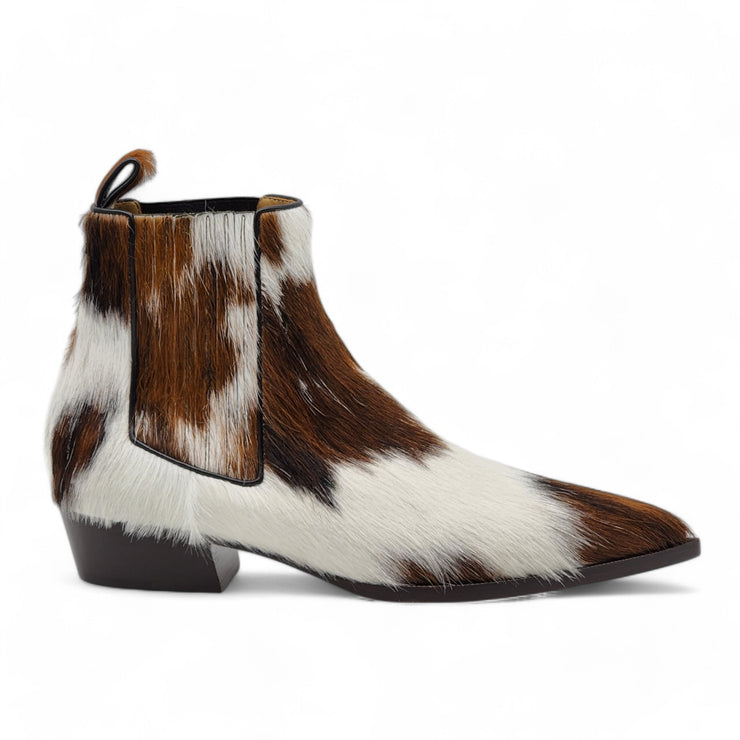 Christian Louboutin Cheliviss Low Boots - Hair-on Calf 'Meuh' - Brown and White - 41