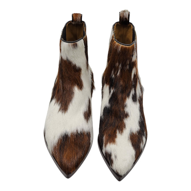 Christian Louboutin Cheliviss Low Boots - Hair-on Calf 'Meuh' - Brown and White - 41