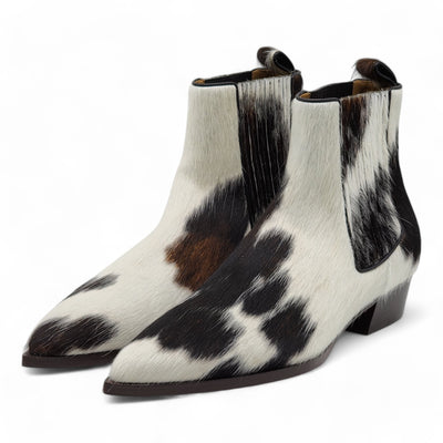 Christian Louboutin Cheliviss Low Boots - Hair-on Calf 'Meuh' - Brown and White - 43