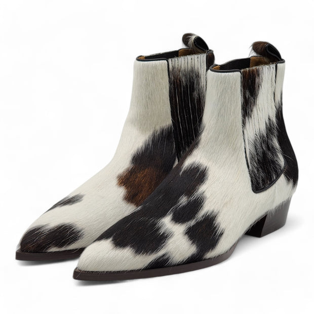 Christian Louboutin Cheliviss Low Boots - Hair-on Calf 'Meuh' - Brown and White - 43