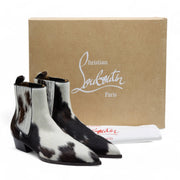 Christian Louboutin Cheliviss Low Boots - Hair-on Calf 'Meuh' - Brown and White - 43