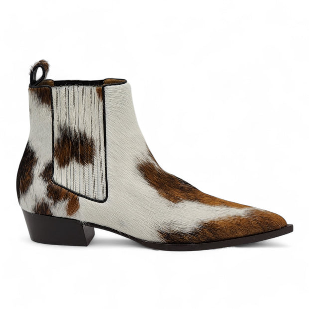 Christian Louboutin Cheliviss Low Boots - Hair-on Calf 'Meuh' - Brown and White - 44.5